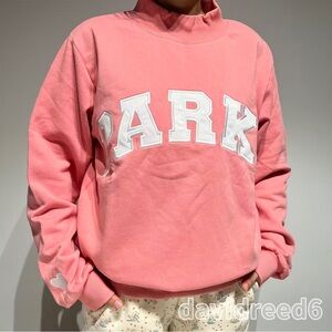 PARKE Pink Crewneck Sweatshirt with White PARKE Applique